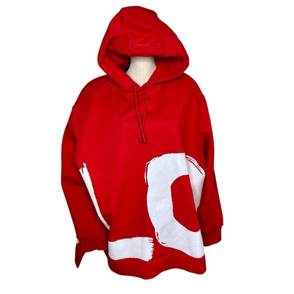 BURBERRY LOVE Hooded Oversized Sweatshirt Red St Valentine's Day NWT - Medium